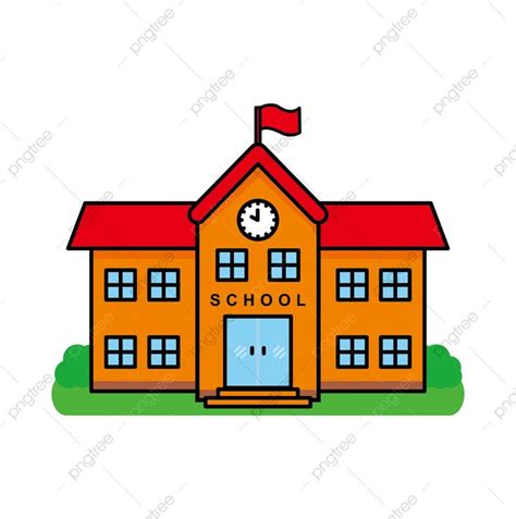 Download School Building Illustration Cartoon School, Vector, Building ...