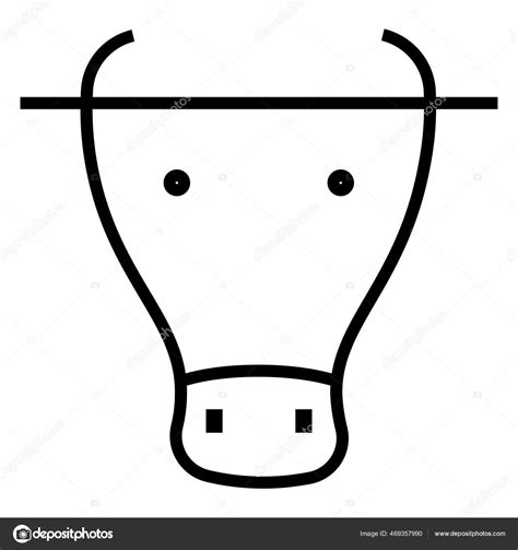 Agriculture Cattle Cow Face Icon Outline Style Stock Vector by ©iconfinder 469357990