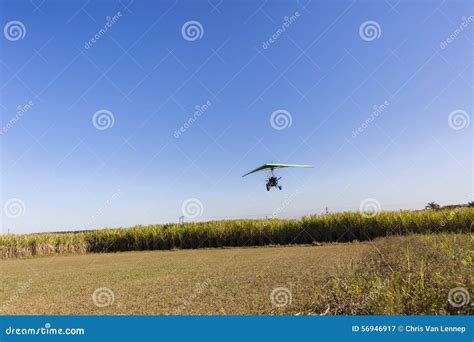 Flying Microlight Aircraft Landing Stock Image - Image of approach, landing: 56946917