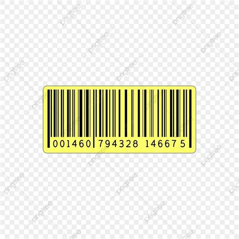 Barcode Sticker Vector PNG Images, Yellow Long Barcode Round Cornered Rectangle Sticker Png ...