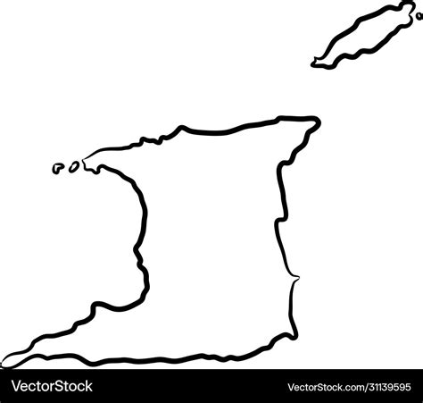 Blank Map Of Trinidad And Tobago Svg Vector Outline Map | Images and Photos finder