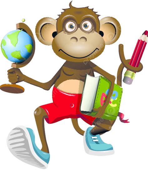 Monkey Student Education Fun Background Vector, Education, Fun, Background PNG and Vector with ...