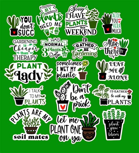 Plant Stickers Plant Quotes Plant Puns Gardening Sticker | Etsy