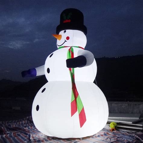 Festive 16.4ft Giant Inflatable Snowman with Top Hat and Lights