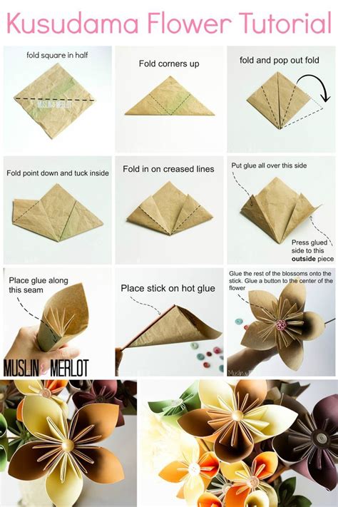 Filz, Knopf und Eis am Stiel Stick Flower Craft in 2020 | Origami flowers tutorial, Paper ...