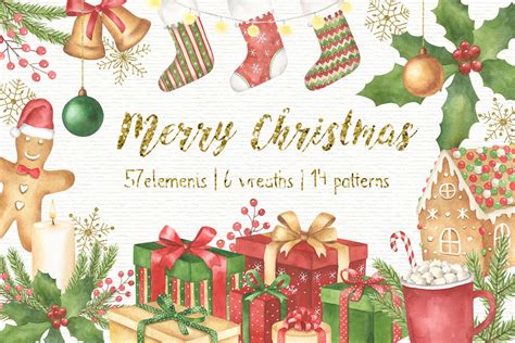 Christmas Watercolor Collection By KristyWatercolor | TheHungryJPEG