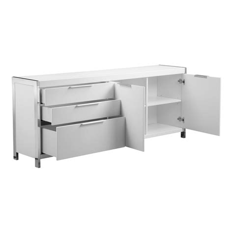 75" Modern White Storage Credenza - OfficeDesk.com