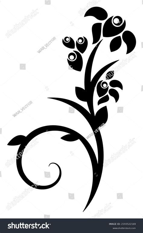 Flower Vector Floral Ornament Vector Silhouette Stock Vector (Royalty ...