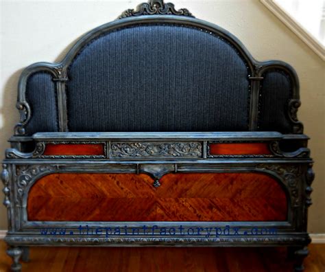 Upholstered Antique Double Bed Frame - The Paint Factory