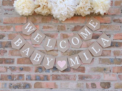 Welcome Baby Banner Burlap Baby Banner Custom Baby Banner | Etsy