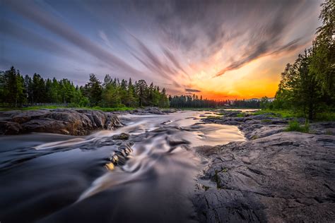 Expose Nature: Kiiminkijoki River sunset, Finland by Mikko Leinonen [2048 x 1367]