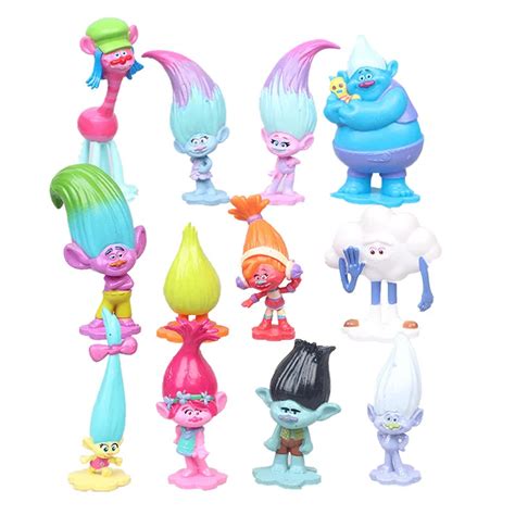 Trolls Movie 12Pcs/Set Dreamworks Figure Collectible Dolls Poppy Branch ...