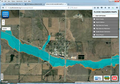 Example of the online Iowa Flood Hazard Maps created by the Iowa Flood... | Download Scientific ...