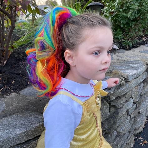 Rainbow Hair Extensions for Kids: Rainbow Party Highlights Color Hair ...