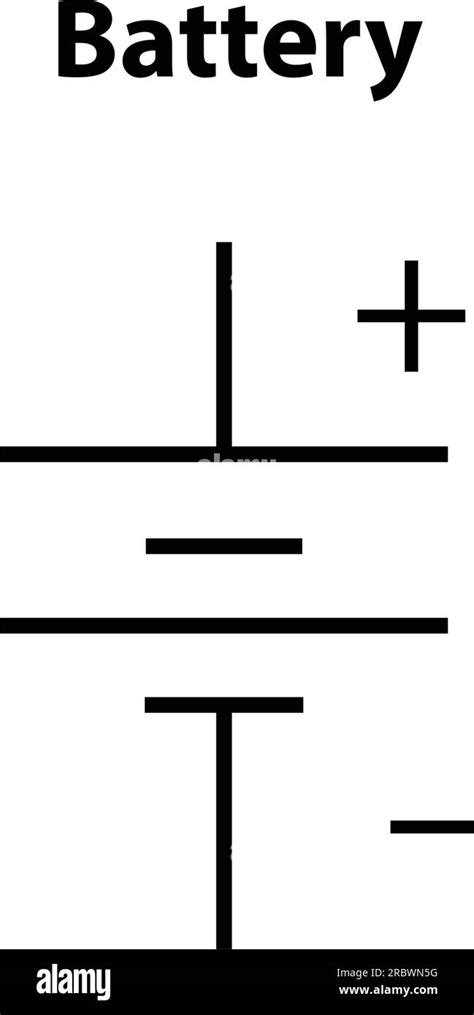 Battery. electronic symbol of open switch Illustration of basic circuit symbols. Electrical ...