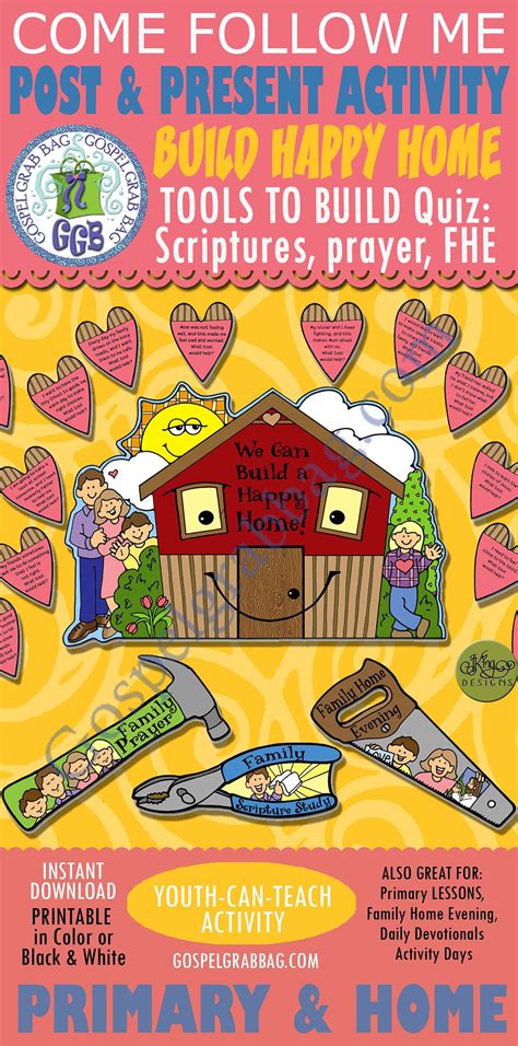 HAPPY FAMILIES Activity: We Can Build a Happy Home tools to - Etsy