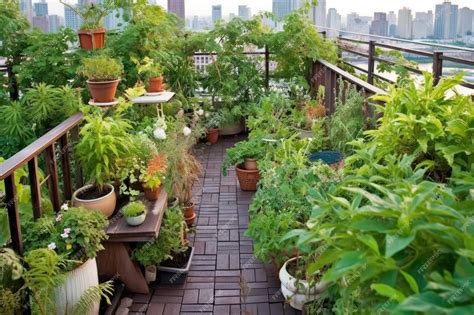 Premium AI Image | photo of rooftop terrace garden design inspiration ideas