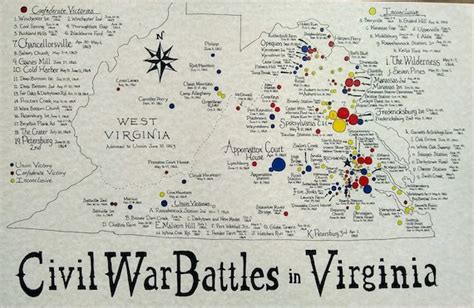 Virginia Civil War Map - Etsy