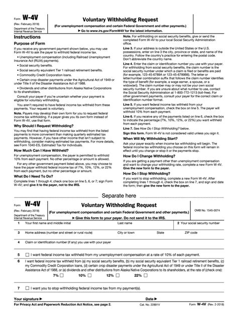 W-4V Printable Form