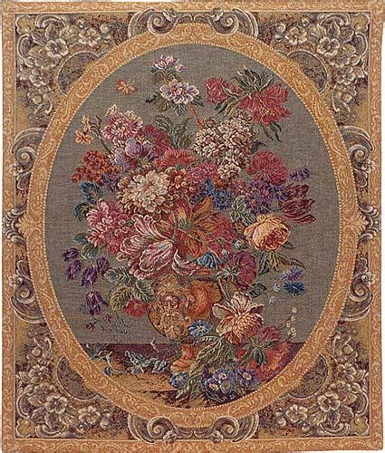 Floral Composition cream tapestry - Italian wall tapestries