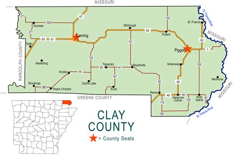 Clay County Map - Encyclopedia of Arkansas