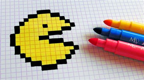 Handmade Pixel Art - How To Draw a Pac-man #pixelart - YouTube