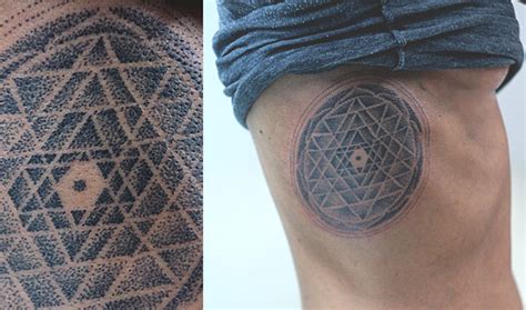 Sri Yantra Tattoo On Ribs