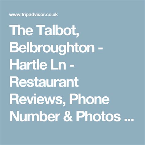 The Talbot, Belbroughton - Hartle Ln - Restaurant Reviews, Phone Number & Photos - TripAdvisor ...