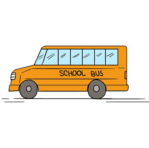 School Bus Side View Drawing