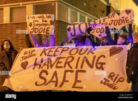 Jodie chesney protest march to romford police station hi-res stock ...