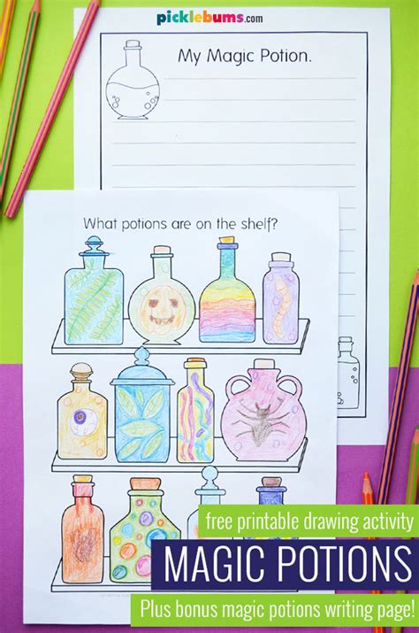 Magic Potions Drawing Activity - Free Printable. - Picklebums