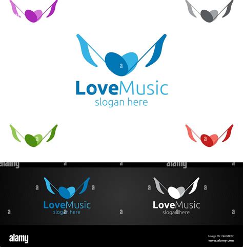 Love Music Logo with Note and Love Concept Stock Vector Image & Art - Alamy