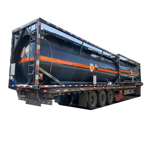 Customized 30FT Chemical Liquid Transport Tank Container PTFE Lined ...