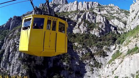 Montserrat Cable car, Going up, Barcelona - YouTube