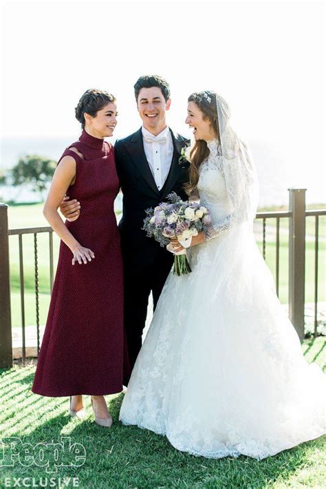 April 21: Selena with David Henrie and Maria Cahill at their wedding in Wilmington, Los Angeles ...