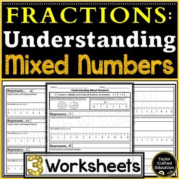 Representing Mixed Numbers on Number Lines & Models| Reading Fractions ...