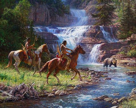 Martin Grelle - Encounter At the Falls | Native american artwork ...