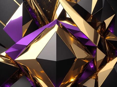 Premium AI Image | 3D gold and black geometric abstract