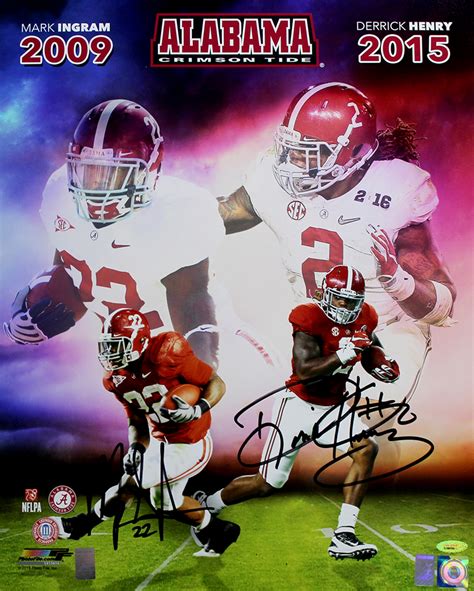 Derrick Henry & Mark Ingram Autographed Alabama Heisman Winners 16x20 Photo