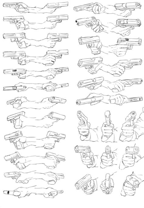 Hand Holding Gun Drawing Reference and Sketches for Artists