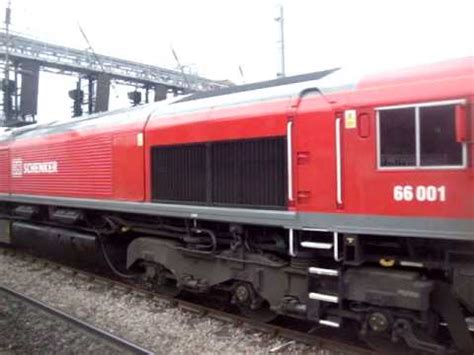 The Class 66 DB Cargo UK (Red Livery) No.66001 was passed through at Carlisle Citadel Station ...