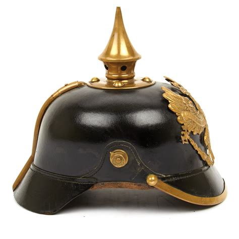 Original German WWI Prussian Model 1915 Named Pickelhaube Spiked Helmet - Dated 1914 ...