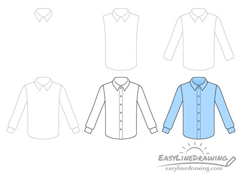 How to Draw a Shirt Step by Step - EasyLineDrawing