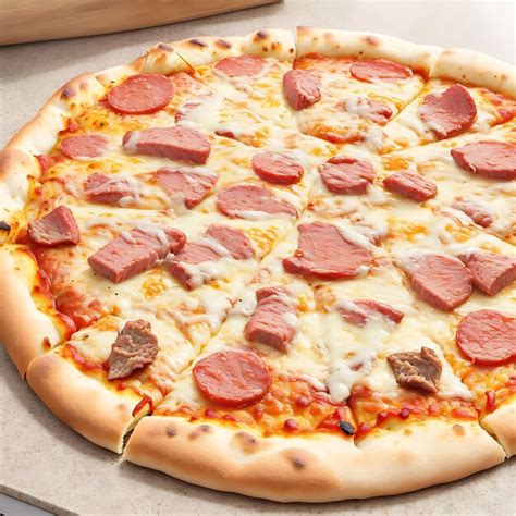 Premium AI Image | Real pizza with meat and cheese