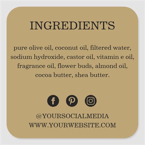 Soap Ingredient List Product Label | Zazzle | Soap labels, Ingredient labels, Soap packaging