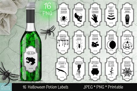 Halloween Potion Bottle Labels