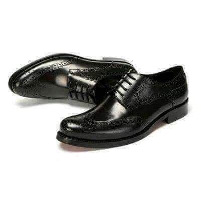 John Foster Premium Italian Leather Brogue Shoe-Black – RKC Mart