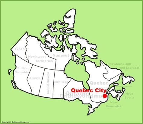 Quebec City location on the Canada Map - Ontheworldmap.com