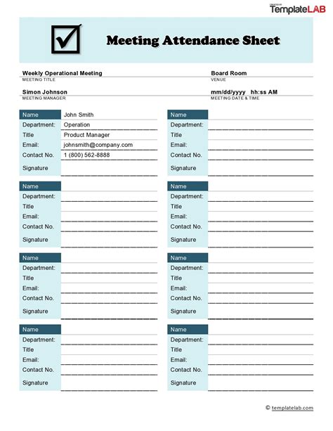 23 Free Printable Attendance Sheet Templates [Word/Excel]