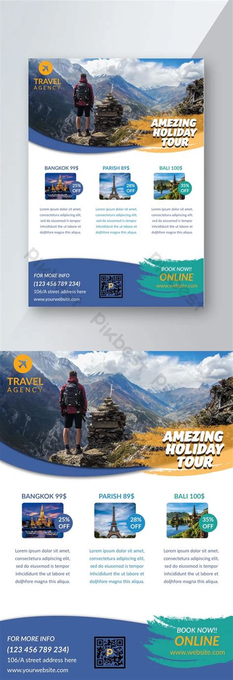 Travel Agency Flyer Design Template Psd | PSD Free Download - Pikbest